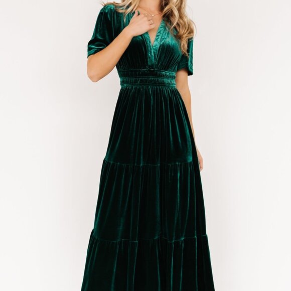 Baltic Born Artemis Velvet Maxi Dress | Emerald Size SS - Picture 5 of 5